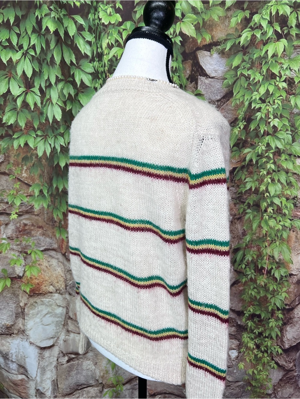 ISABEL MARANT ETOILE Cream Striped Alpaca/Wool Crewneck Sweater, 36/US S - Picture 8 of 13